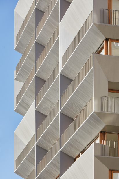 A tower with concrete cladding