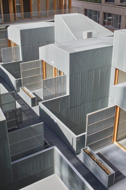 Metallic apartment blocks