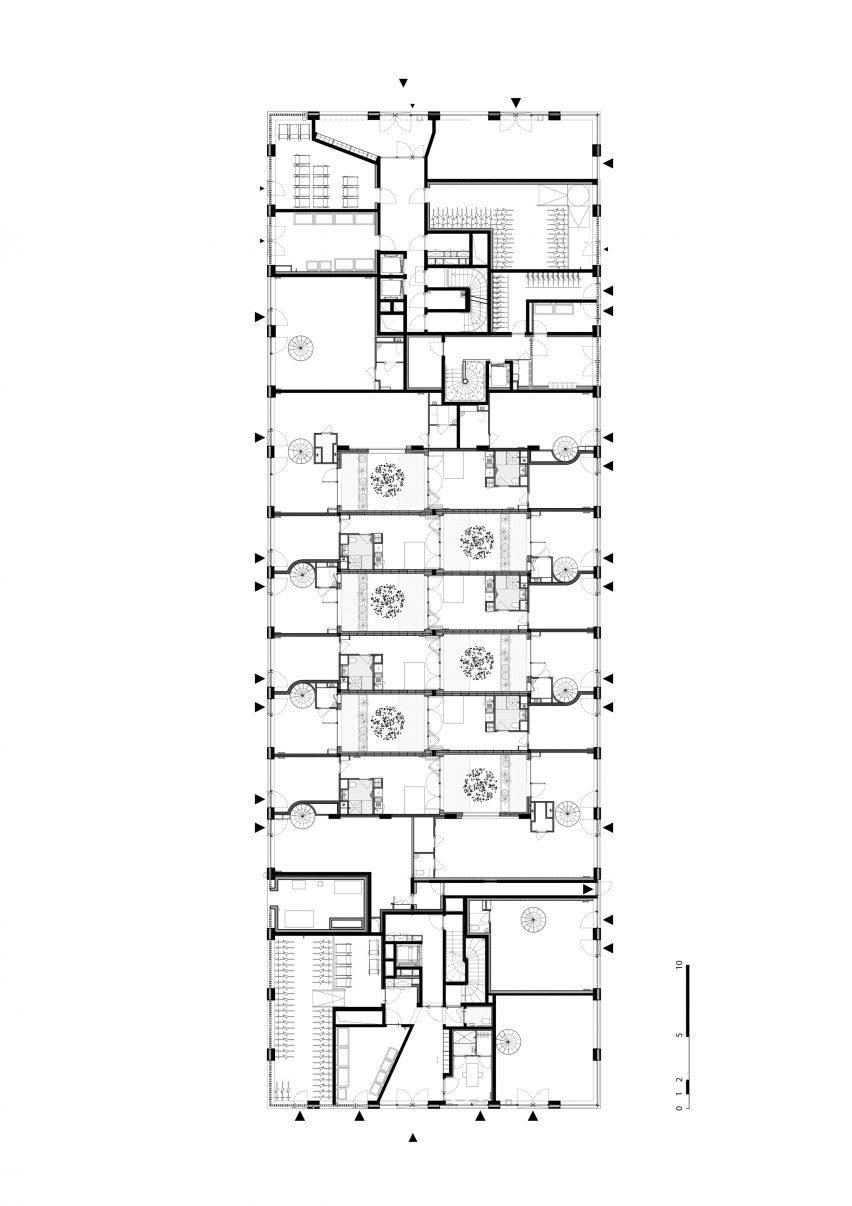 Floor plan of a mixed-use development in Paris by Moussafir Architectes and Nicolas Hugoo Architecture