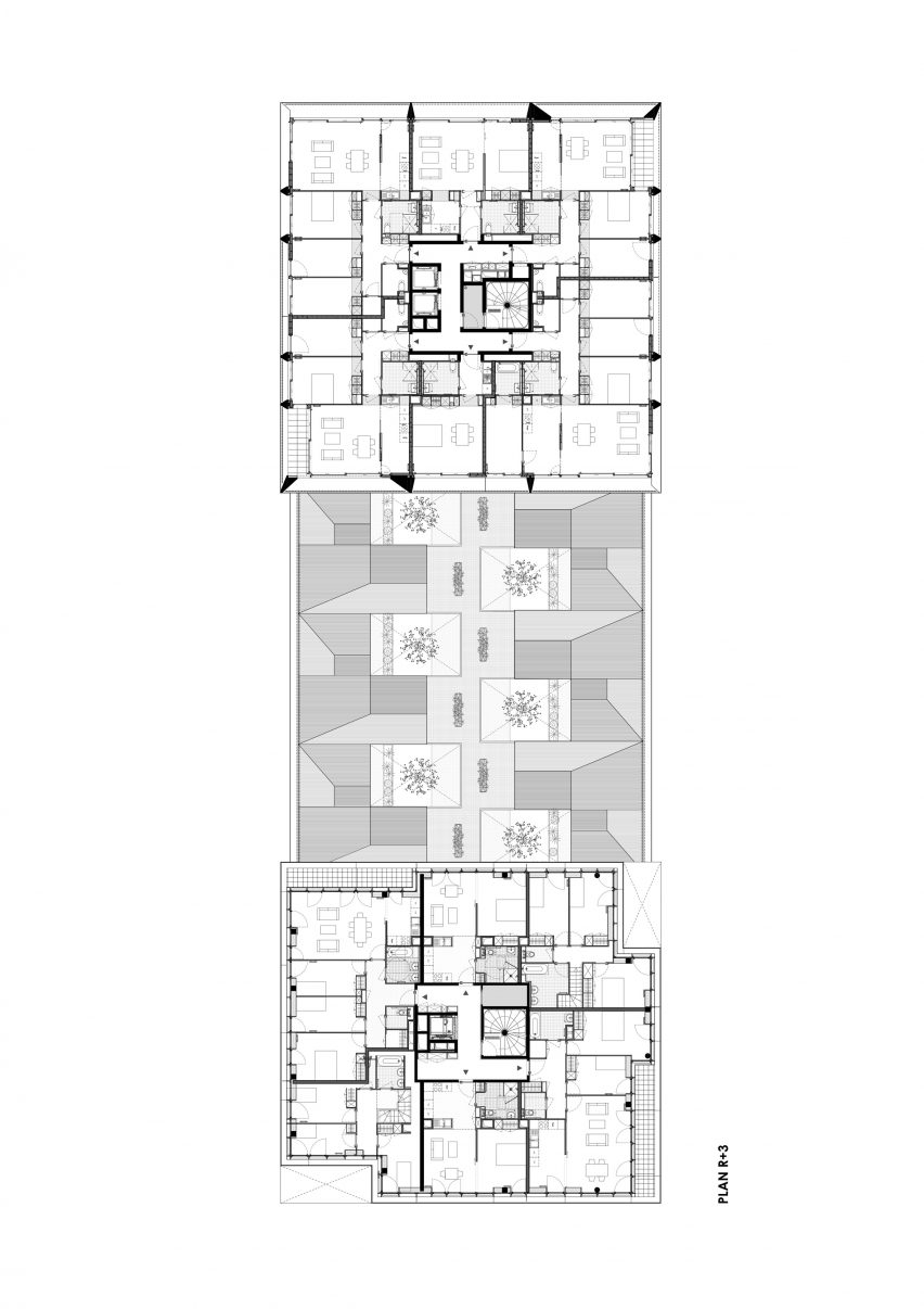Floor plan of a mixed-use development in Paris by Moussafir Architectes and Nicolas Hugoo Architecture