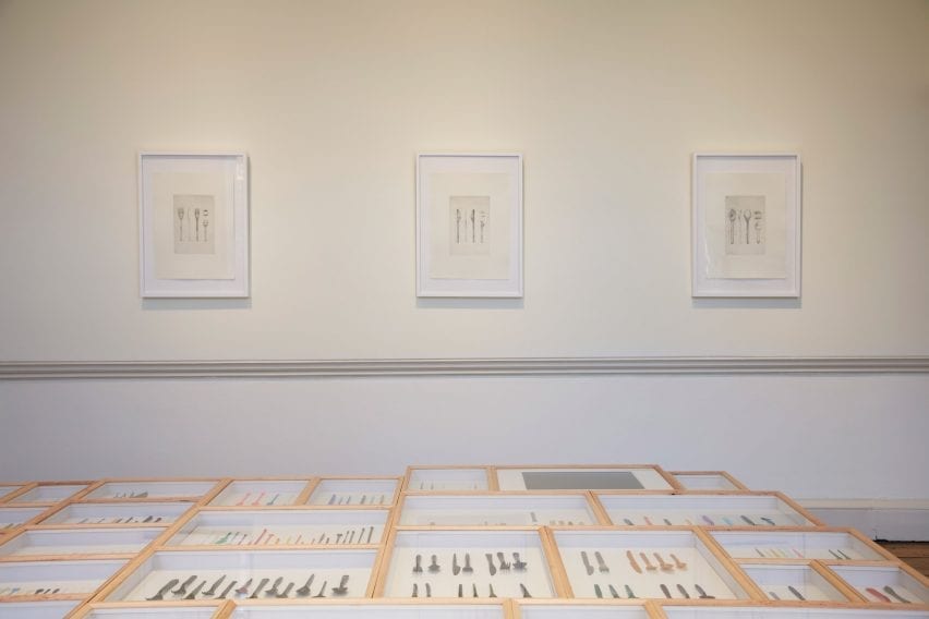 Drawings cover the walls