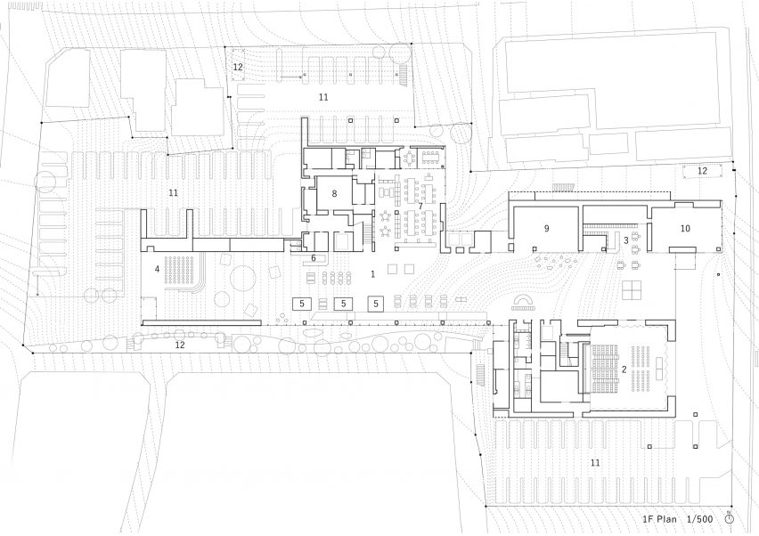 Ground floor plan of the building