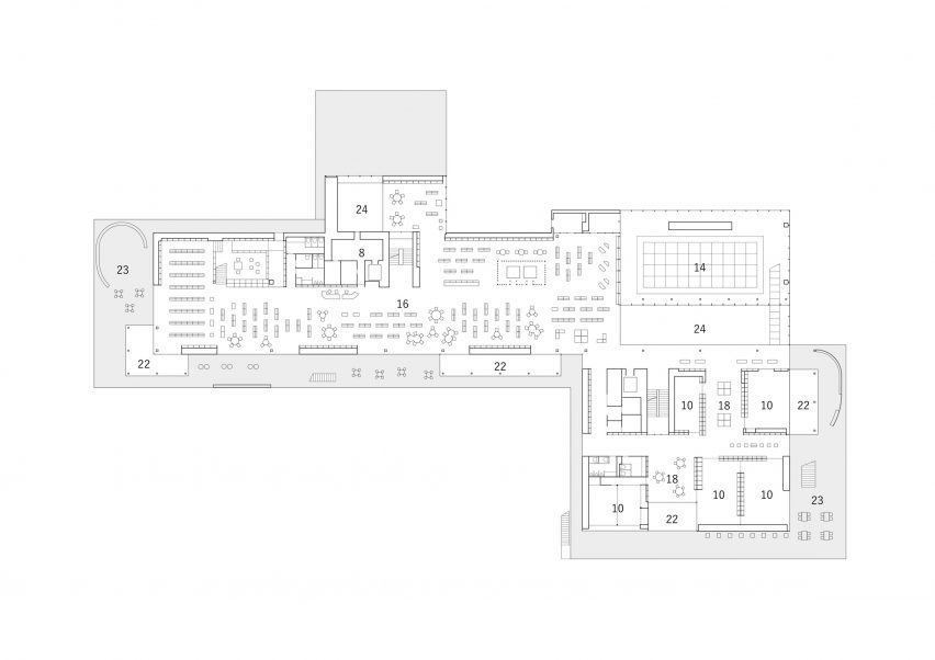 Second floor plan of the building