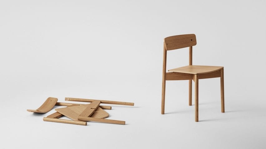 Cross Chair by Pearson Lloyd for Takt assembled and disassembled