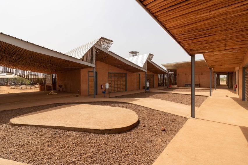 A courtyard of a university in Burkina Faso