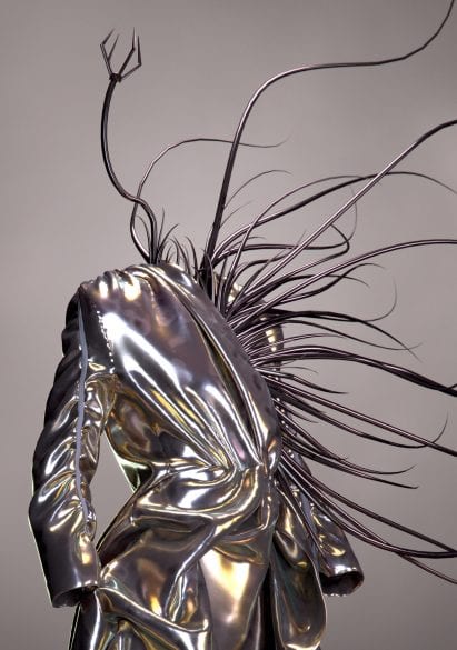 The overcoat resembles molten metal