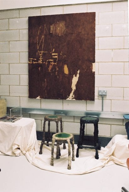 Artwork was displayed on brick walls at The Radford Gallery