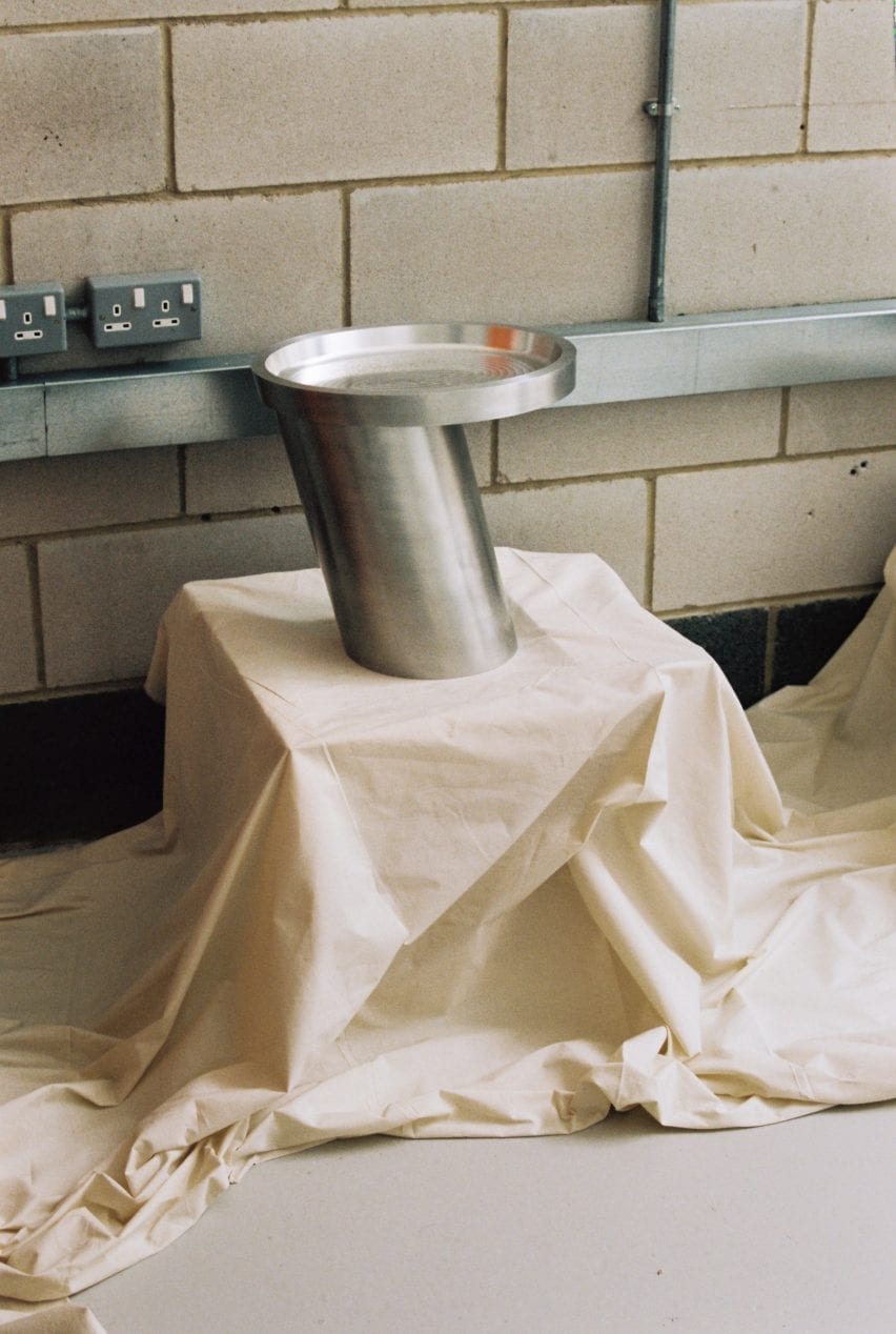 A metal table by Eddie Olin