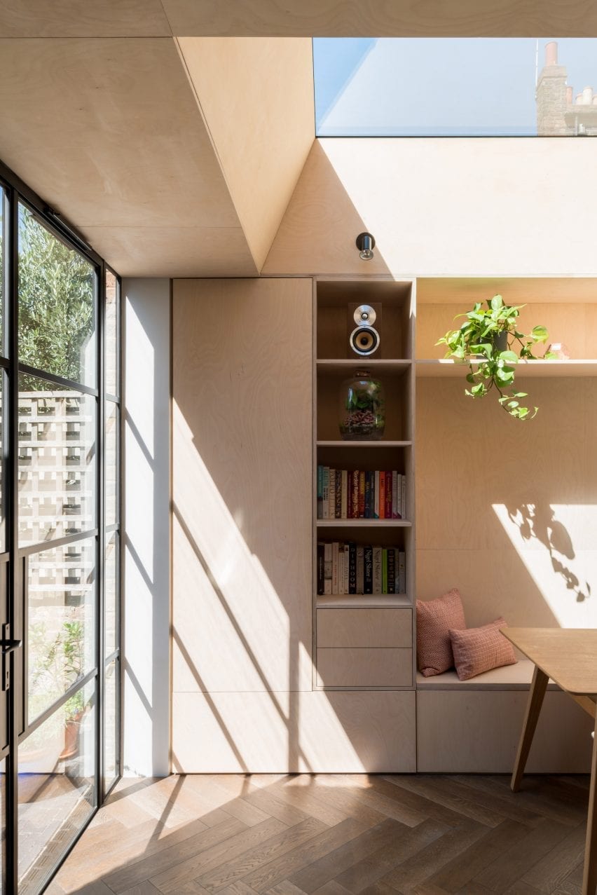 light enters the space through a skylight