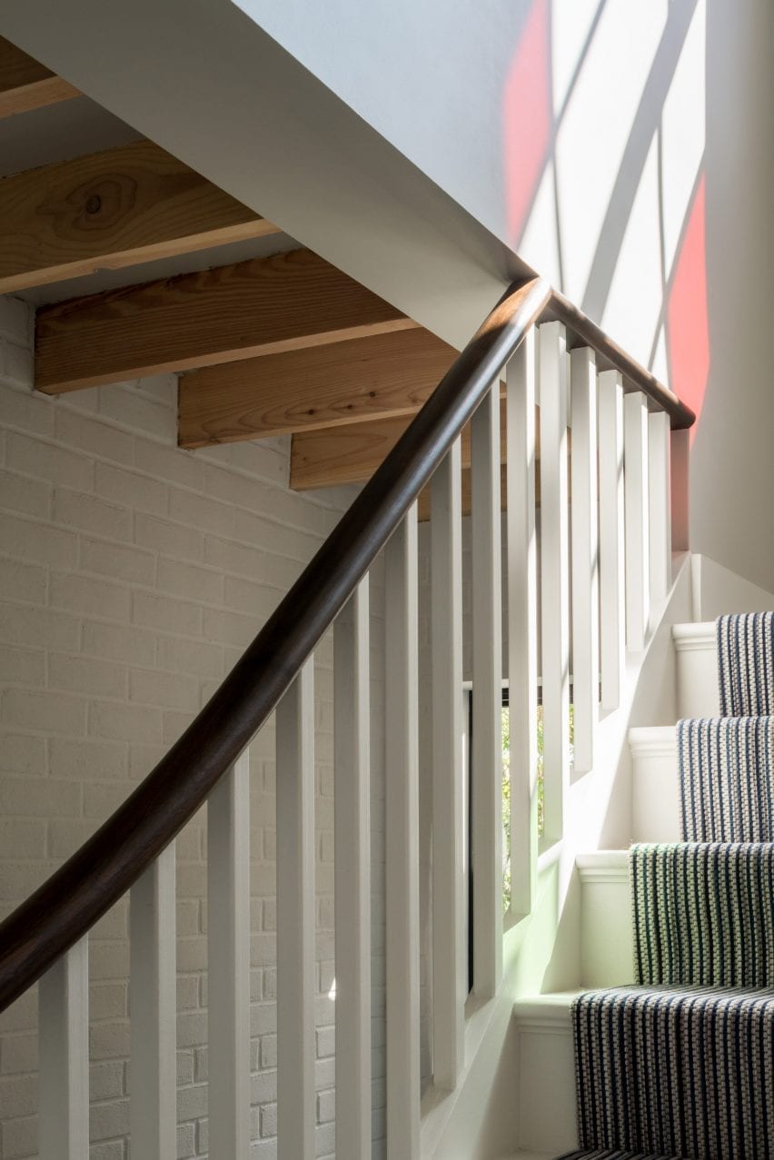 Stairs lead through the house
