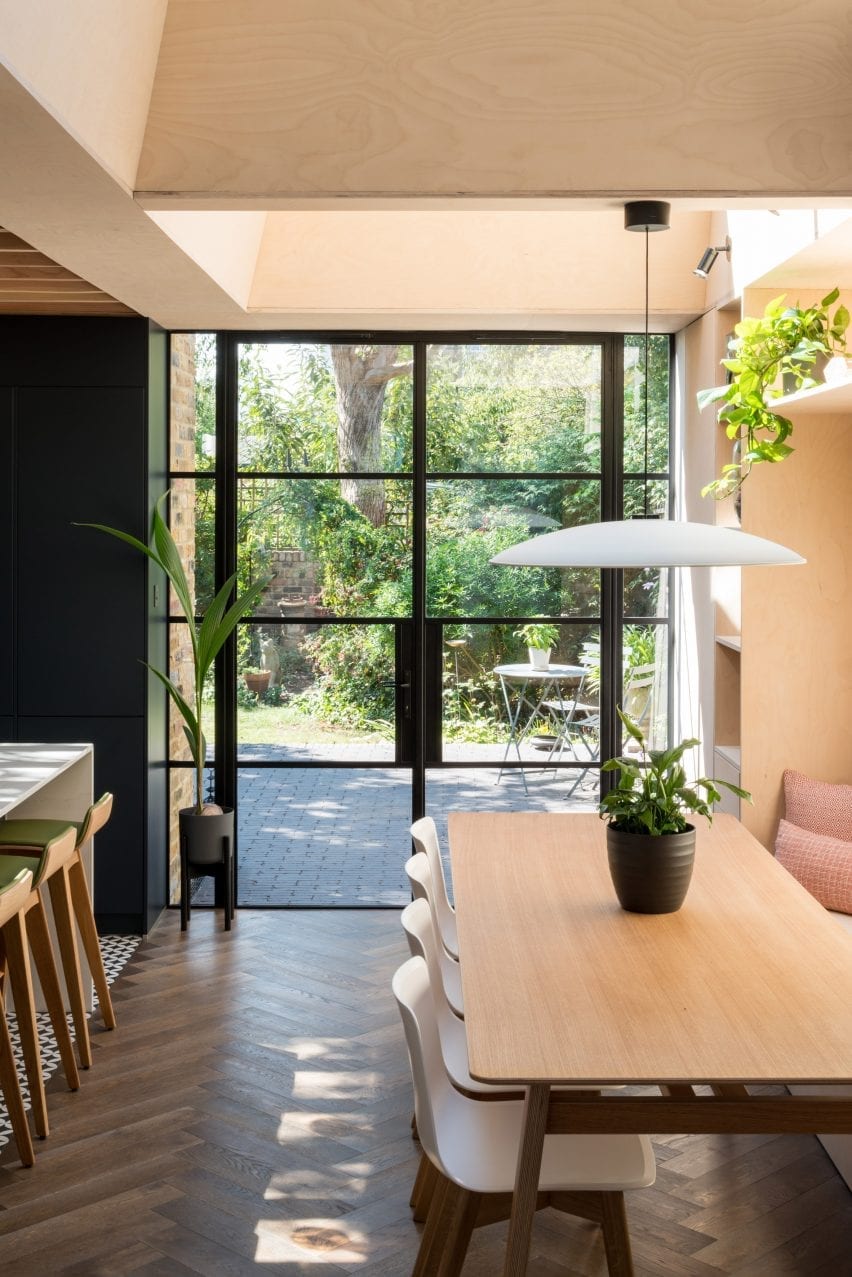 Double doors open to the garden