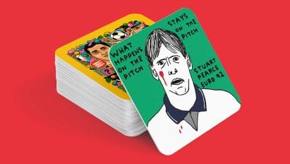 Weird Euros beermat by David Shrigley