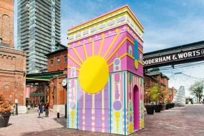 ARc de Blob pavilion in Toronto's Distillery Historic District