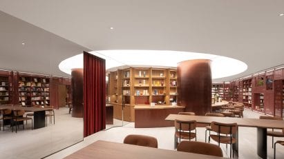 Wutopia Lab installed a circular table that provides refreshments