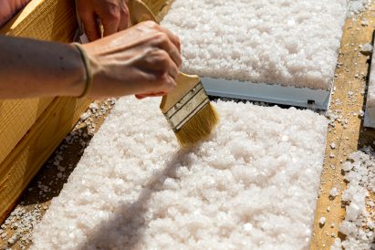 Interior panels made from salt