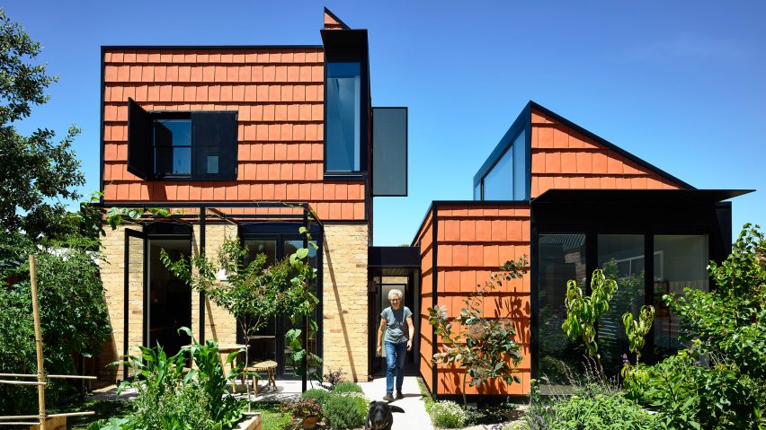 The home has a geometric design