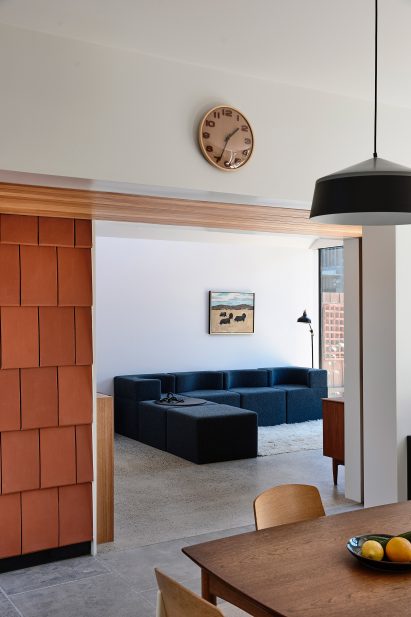 An opening leads to the living space
