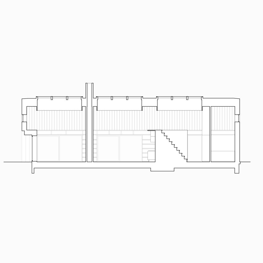 Long section, The Author's House by Sleth