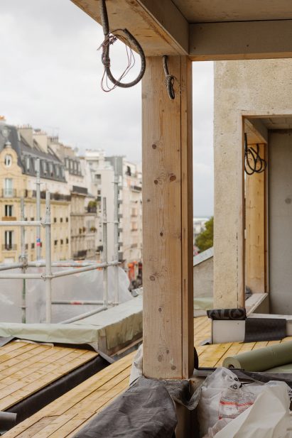 A timber-framed structure