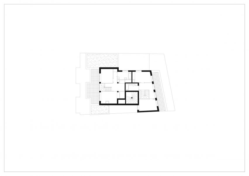 Plan drawing of the social housing by Barrault Pressacco