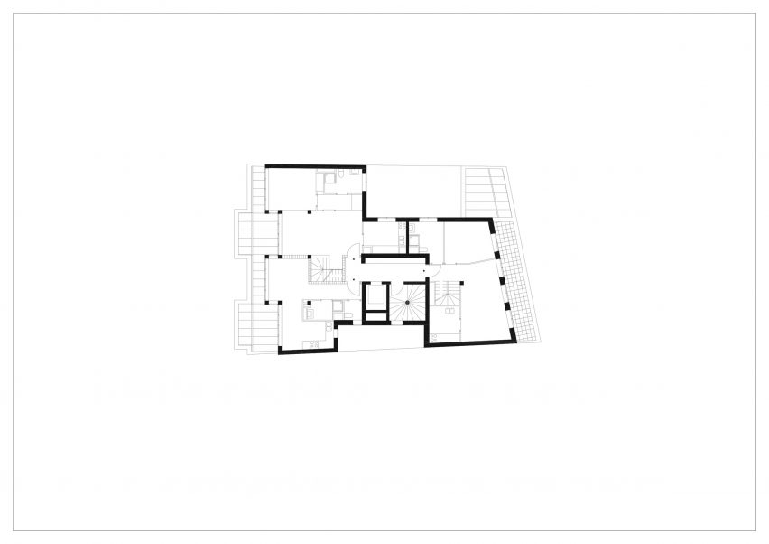 Plan drawing of the social housing by Barrault Pressacco