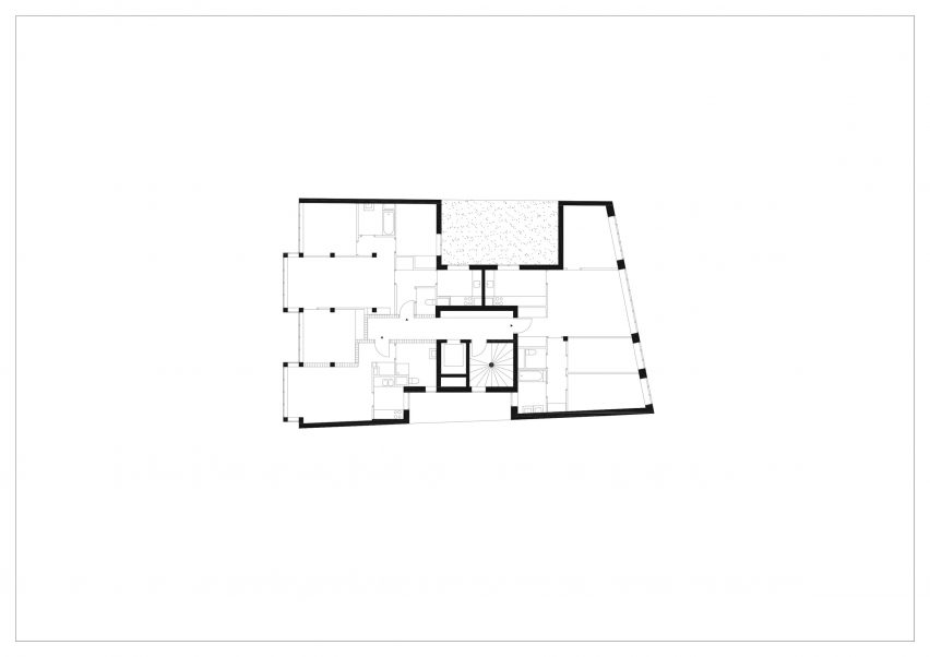 Plan drawing of the social housing by Barrault Pressacco