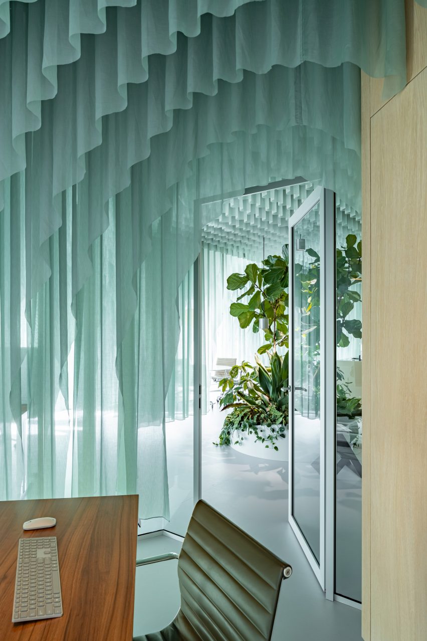 Glass doors provide privacy