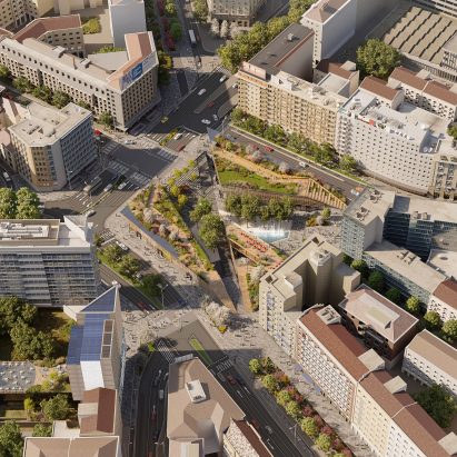 A plaza development in Milan