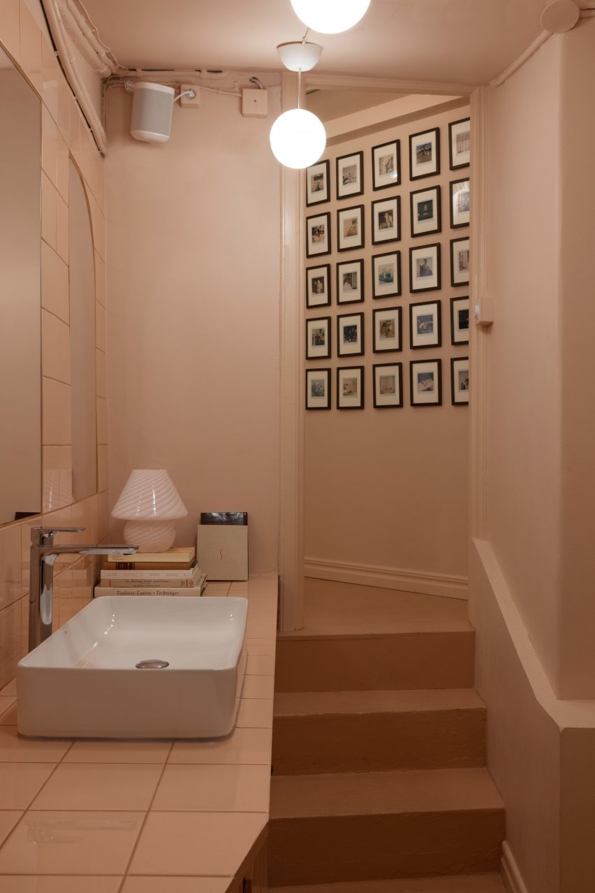 Polaroid pictures on wall