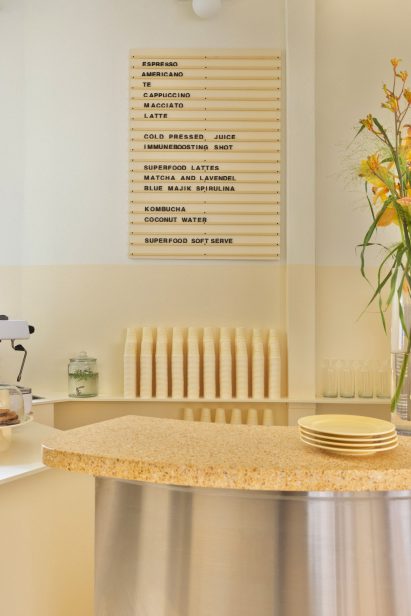 Yellow cafe counter