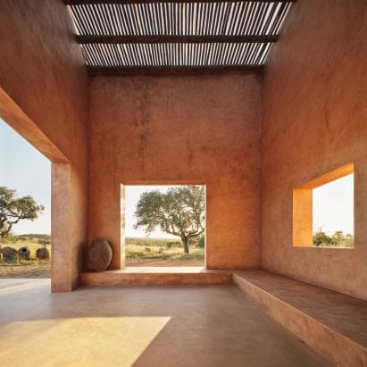 A view from inside Casa Azul which looks onto the landscape