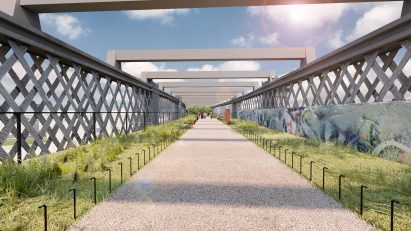 A path will run along the centre of the viaduct