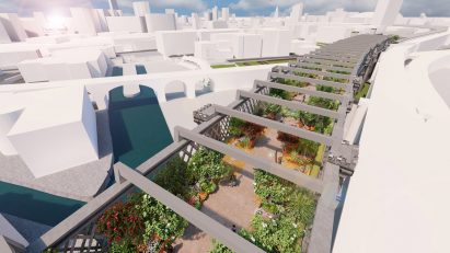 Render of the castlefield viaduct plans