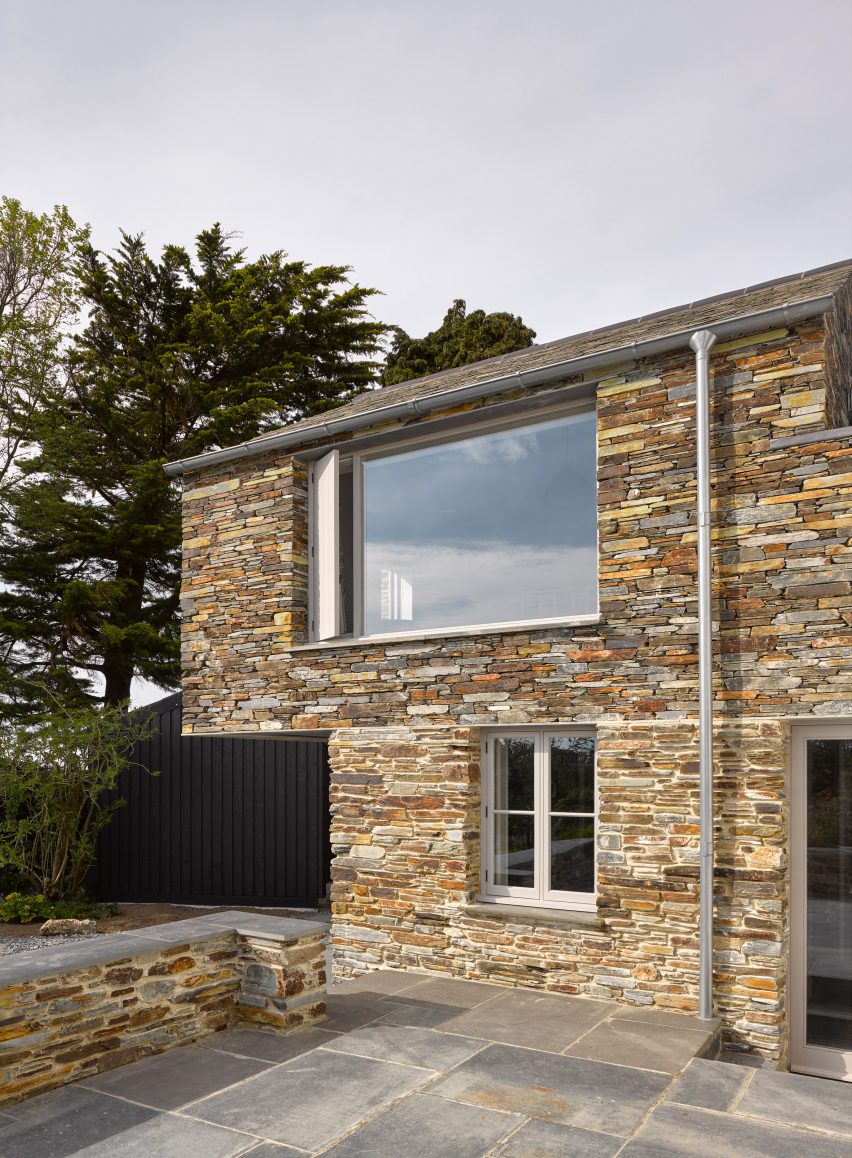 A stone-clad house extension