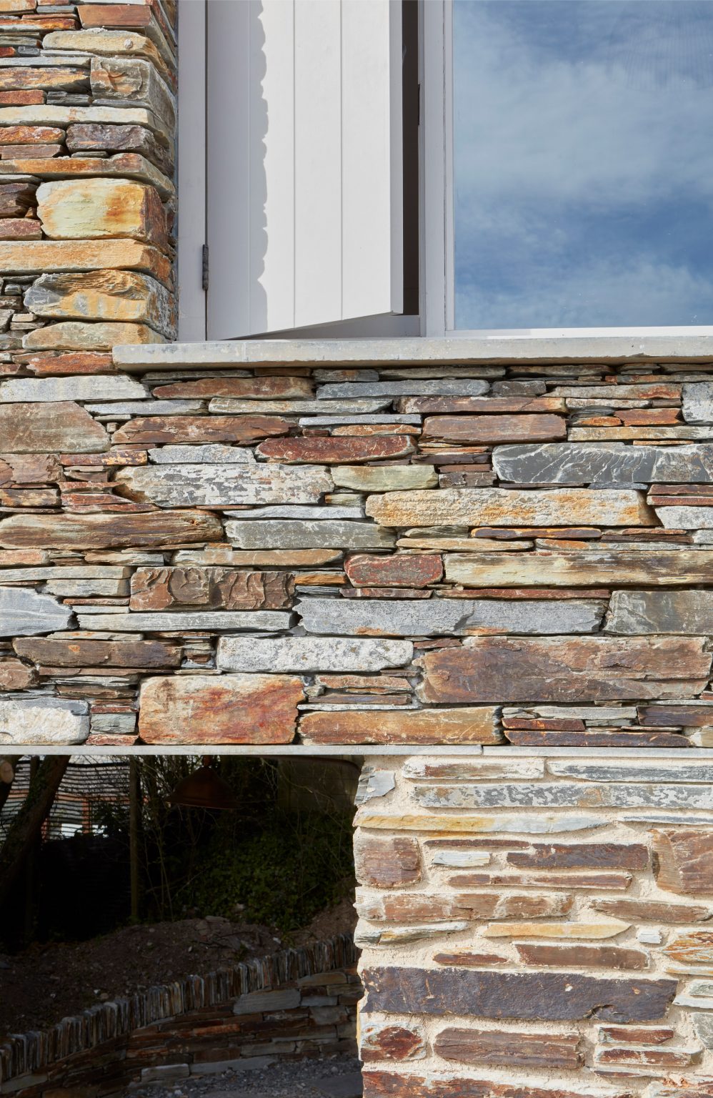 A stone-clad house extension