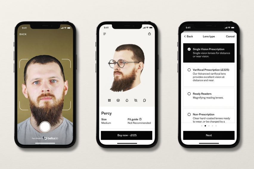 Cubitts app, image shows scan in progress, completed scan and options screen