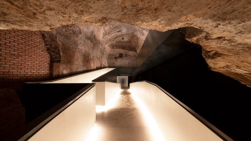 A walkway inside Domus Aurea