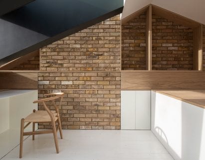 A home office in a London loft