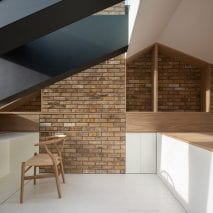 A home office in a loft