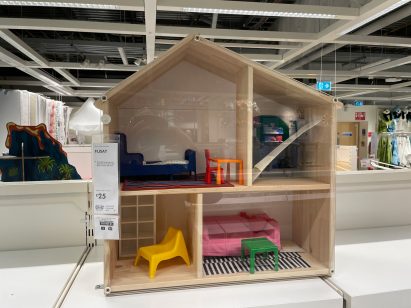 A wooden playhouse by IKEA