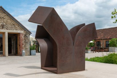Chillida corten steel sculpture