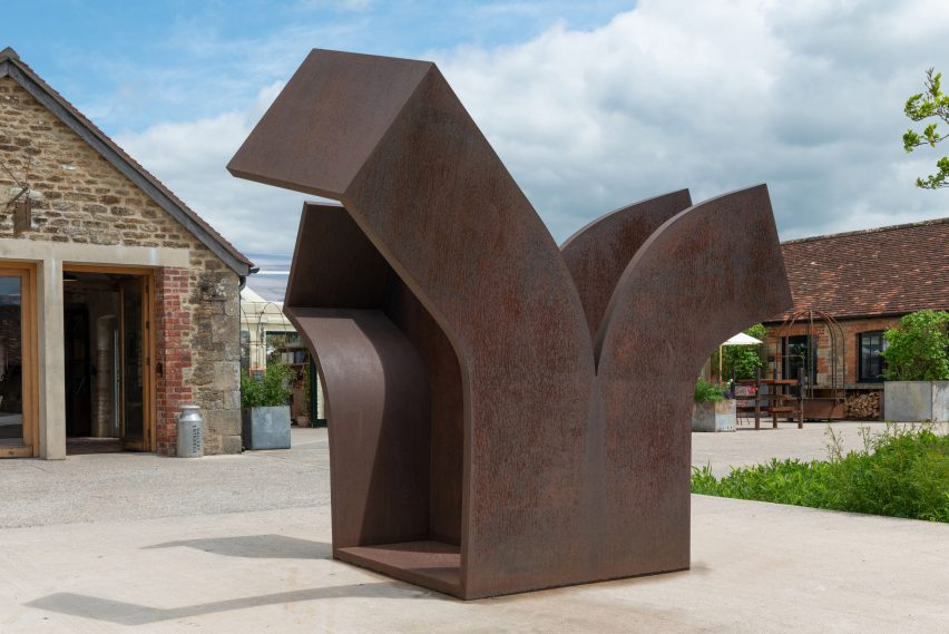 Chillida corten steel sculpture