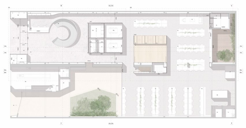 Ground floor plan, E-goi and Clavel's Kitchen office by Paulo Merlini Architects