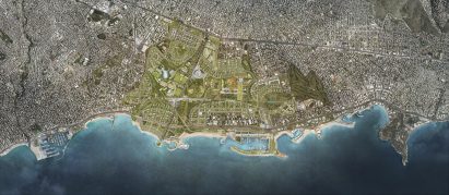 An aerial visual of the Ellinikon masterplan
