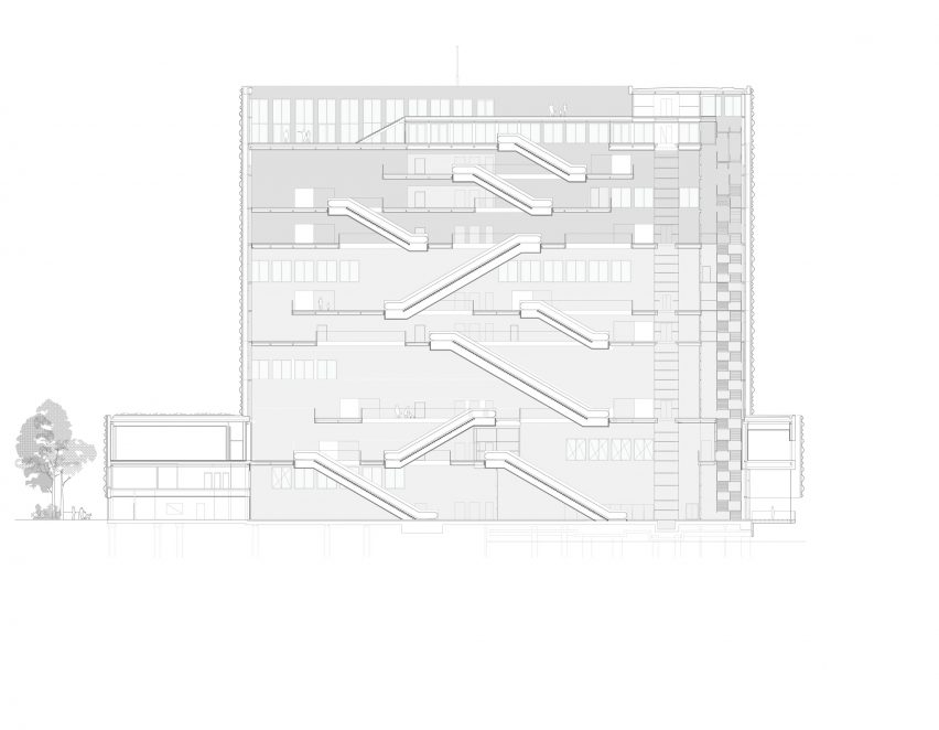 section of the building