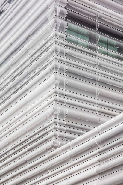 The munch museum is clad in a translucent material
