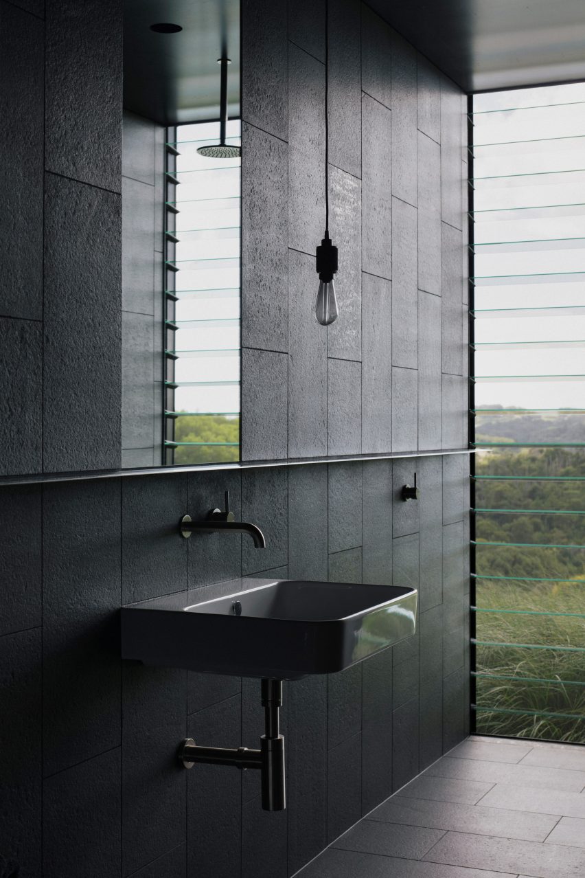 A black bathroom