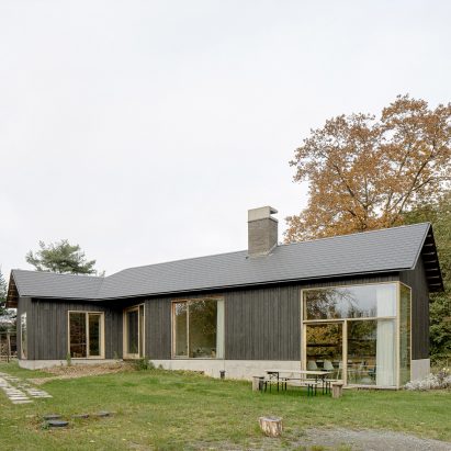 The building was clad in wood