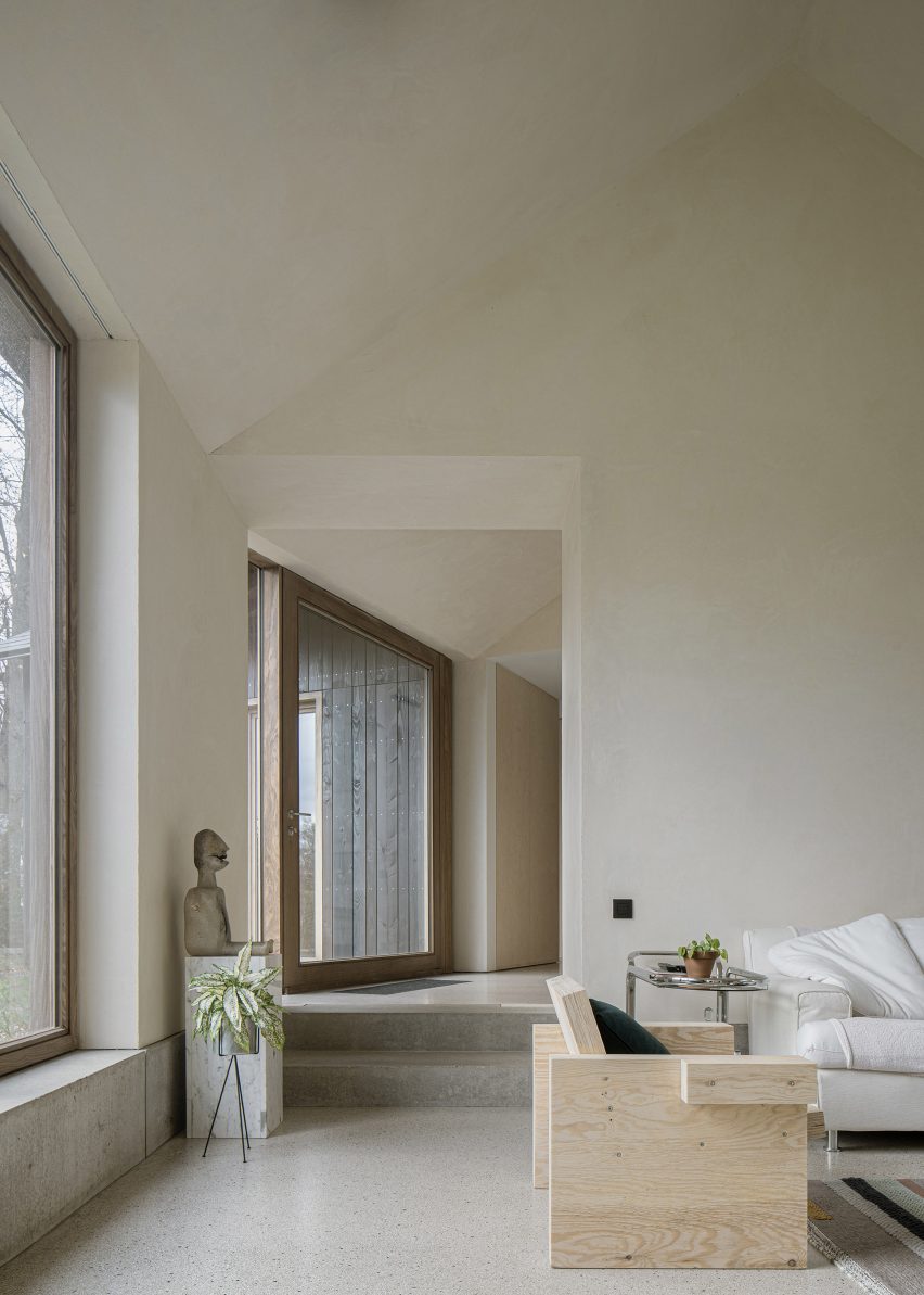 The interior has a part sunken design