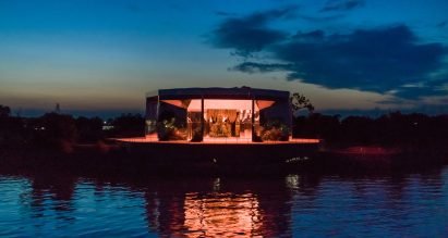 The installation is on Certosa Island in Venice